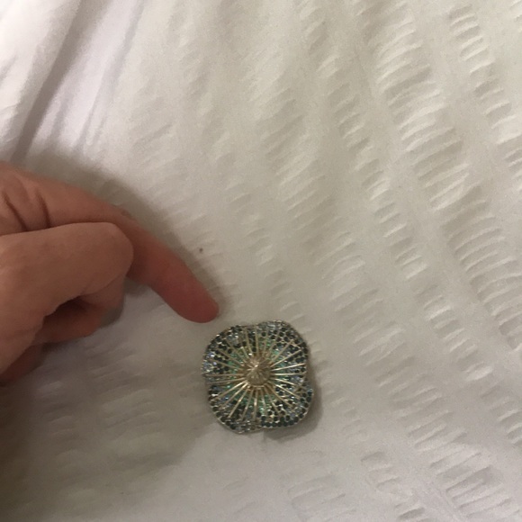 Marc Jacobs Brooch Designer Jewellery blue crystals/rhinestone flower - Picture 10 of 16